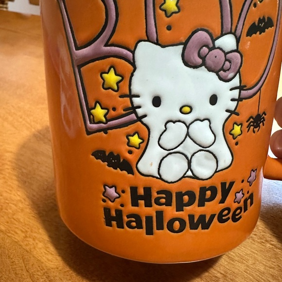 Double sided Sanrio hello kitty Halloween orange silver buffalo ghost mug - Picture 3 of 5